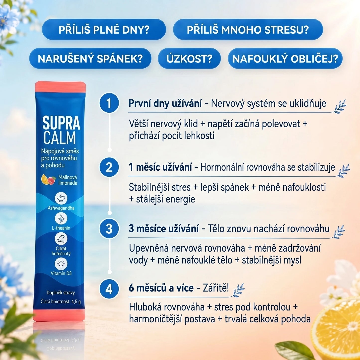 SupraCalm – Snižuje kortizol, splaskne břicho a vrací klidný spánek